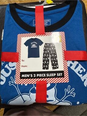 Men's Blue 2-Piece Men’s Pajama Sleep Set Just Another Holiday Meltdown